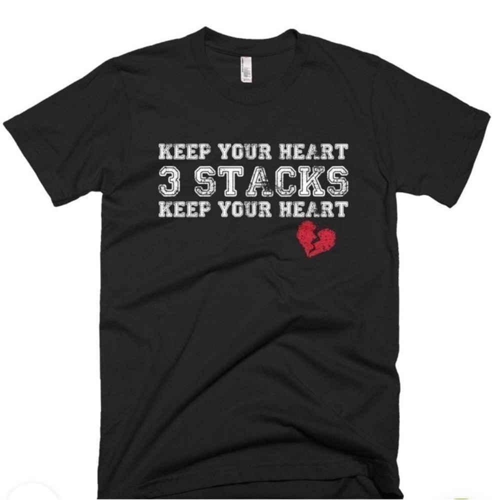 Basic black T-shirt - Keep your heart 3 stacks keep your heart - unisex